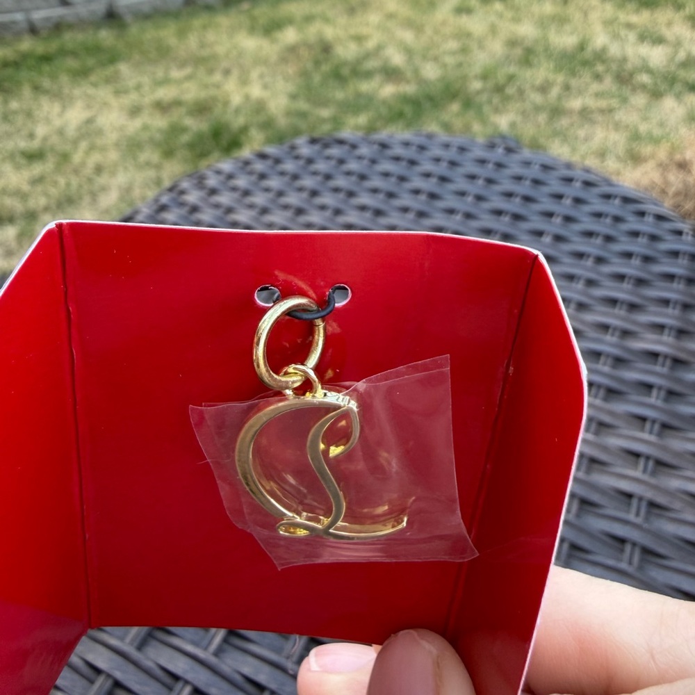 Christian Louboutin Gold Logo Keychain
